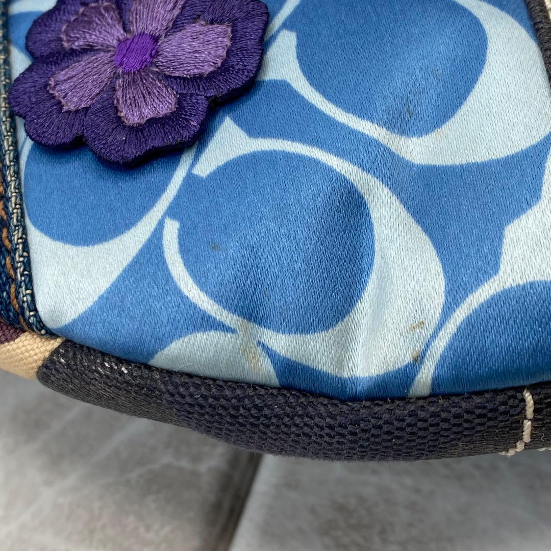 COACH コーチ パッチワーク デニム ショルダーバッグ
