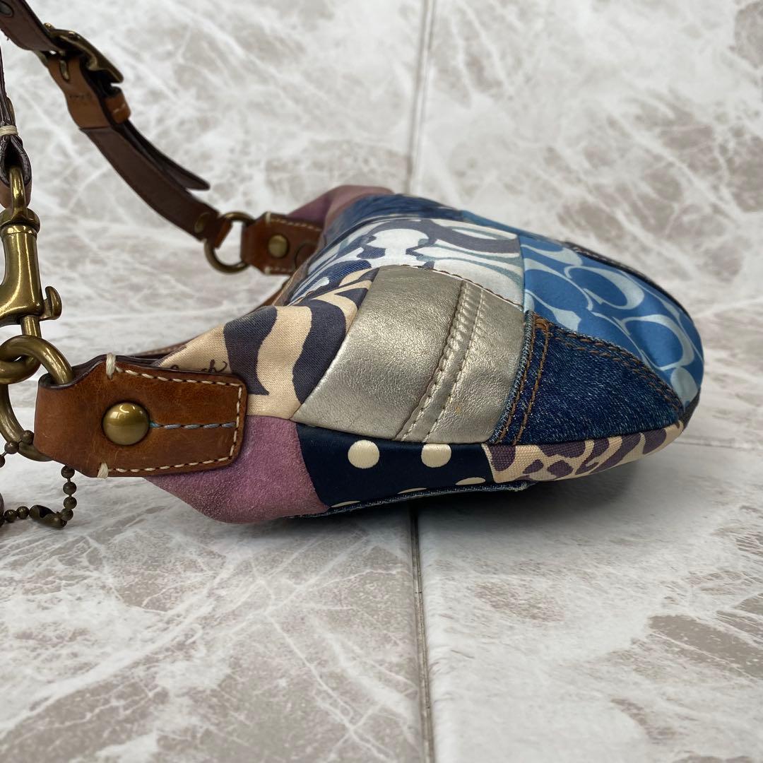 COACH コーチ パッチワーク デニム ショルダーバッグ