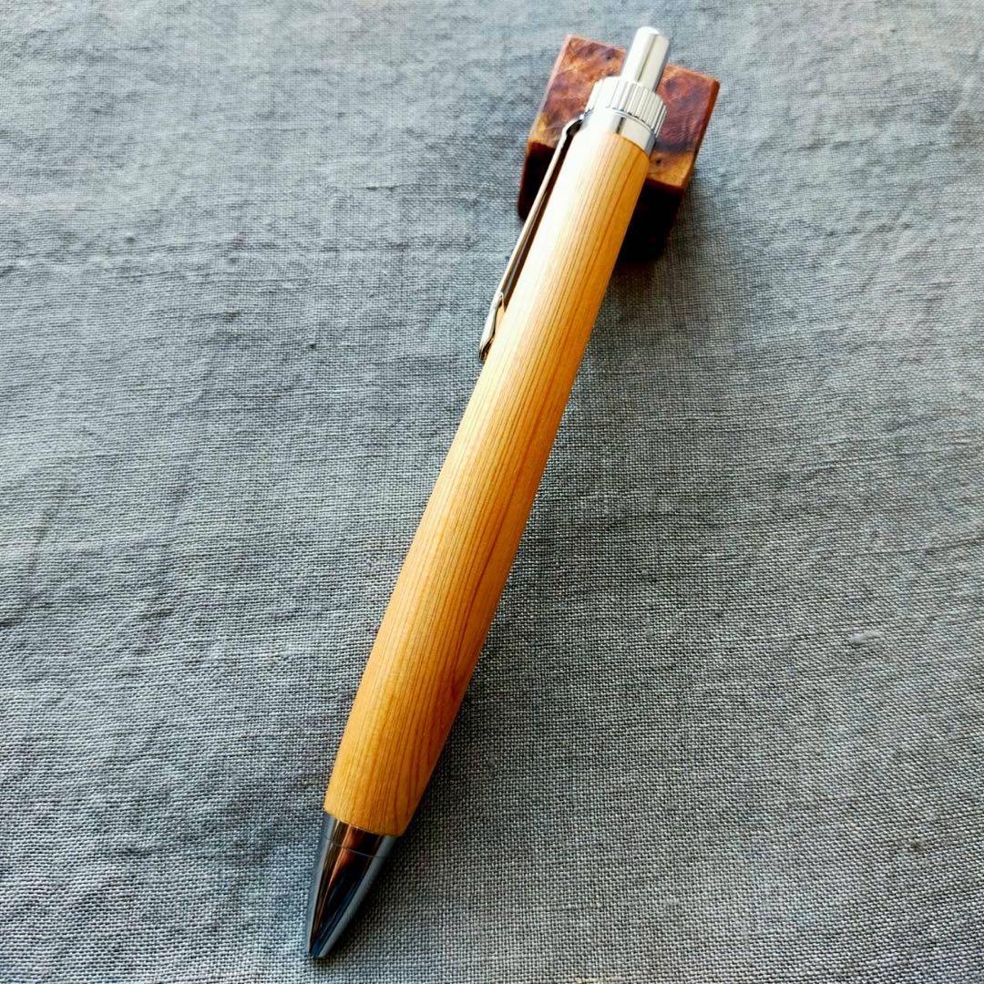 伊勢神宮　檜　ハンドメイド　木軸ボールペン　G2　天然木　シルバー