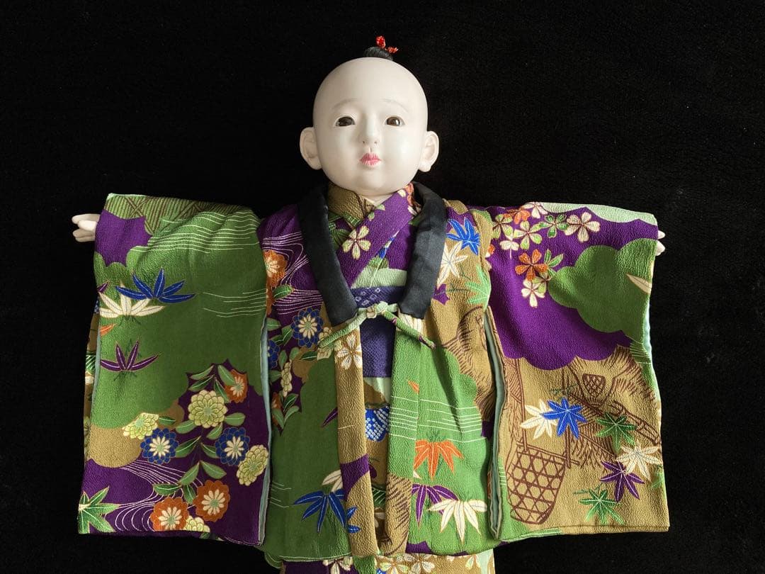 大変作りの良い人形　市松人形　抱き人形　日本人形　54㎝　男の子