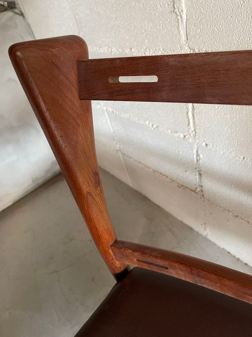 日田工芸　アームレスチェア　ダイニングチェア　ジャパンビンテージ　チーク無垢材