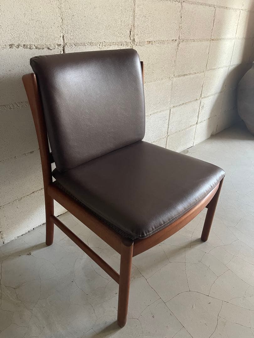 日田工芸　アームレスチェア　ダイニングチェア　ジャパンビンテージ　チーク無垢材