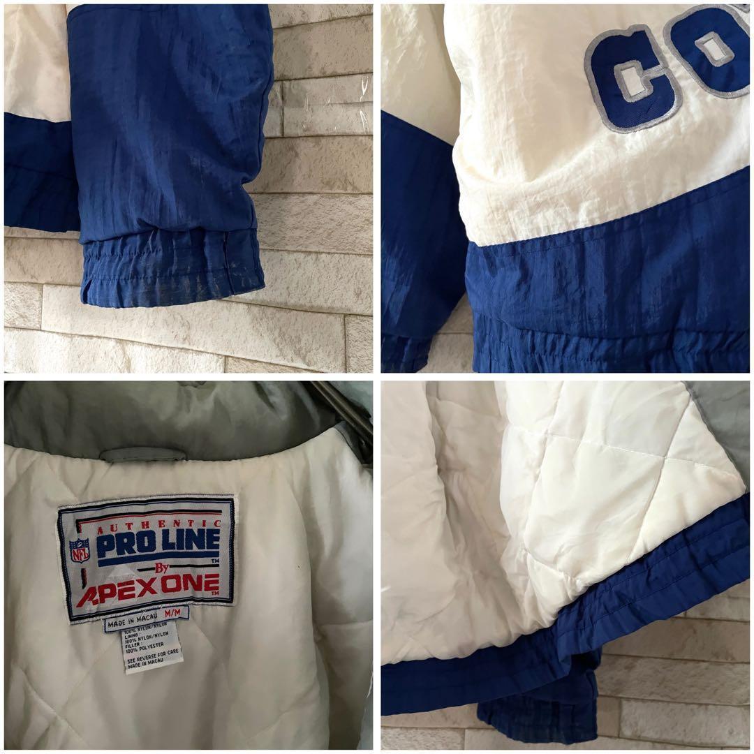 NFL 中綿ジャケット 刺繍ロゴ COWBOYS 裏地キルティング 青 白 M