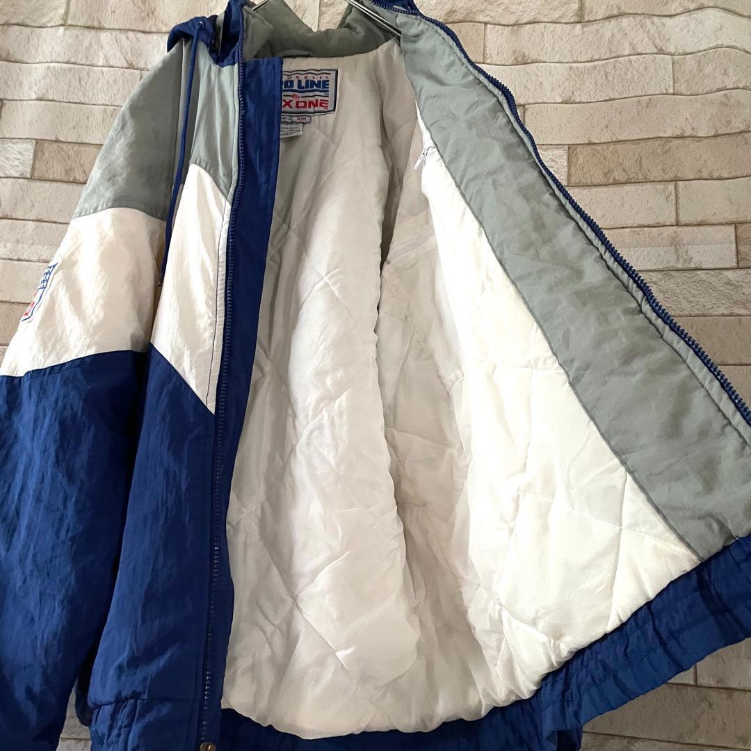 NFL 中綿ジャケット 刺繍ロゴ COWBOYS 裏地キルティング 青 白 M