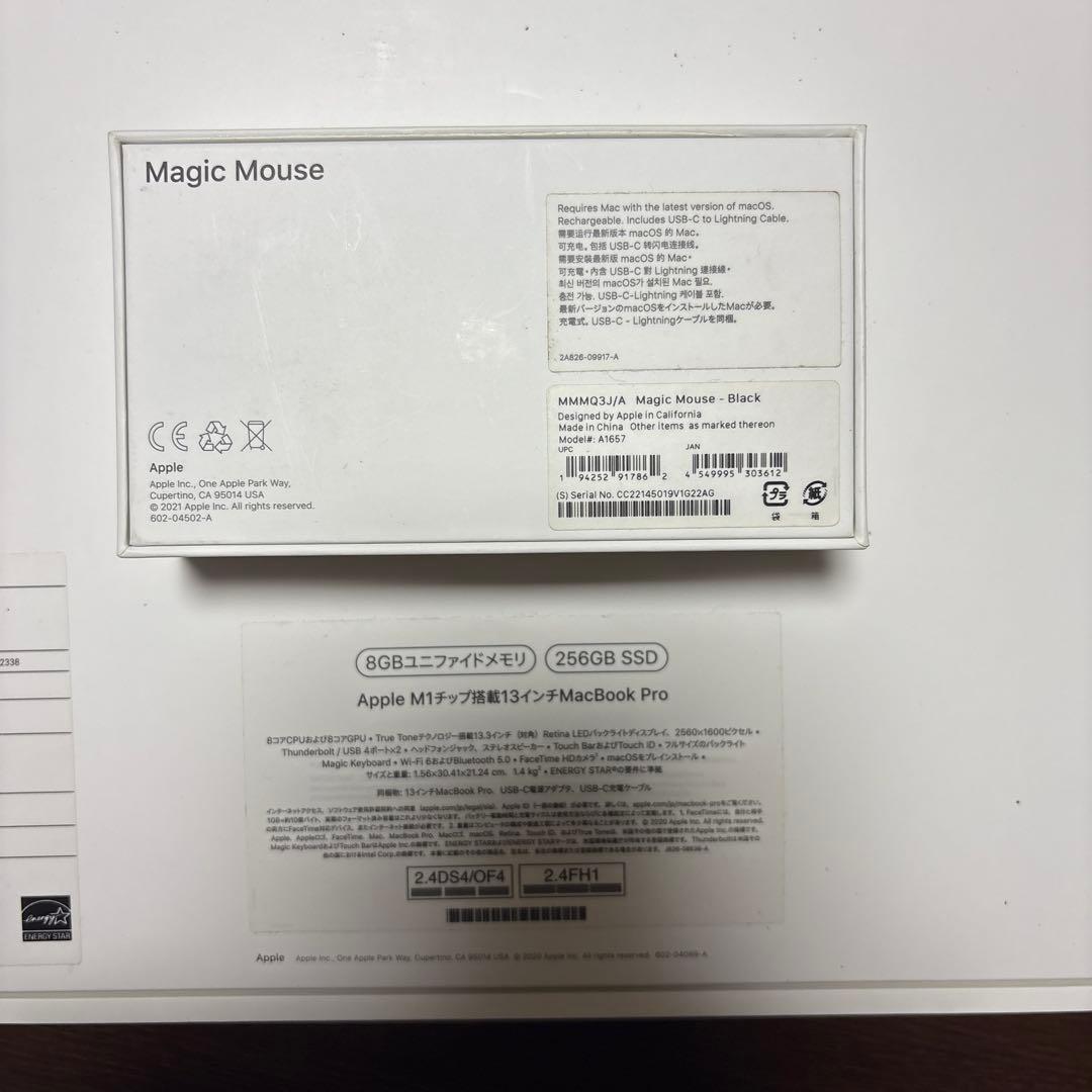 【箱、Masic Mouse付】MacBook Pro M1 13インチ
