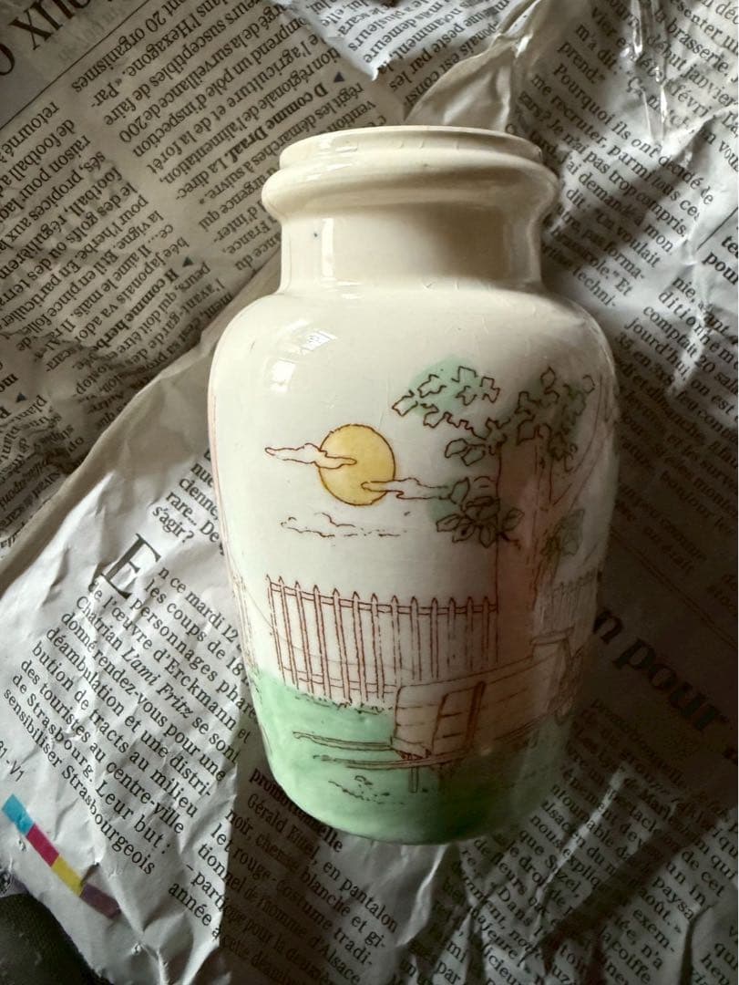 【く20】20 フランス　アンティーク　マスタード　ポッド