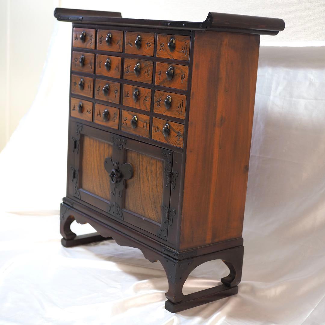 李朝 薬箪笥 ヤクジャン アンティーク 引き出し 戸棚 レトロ 木製