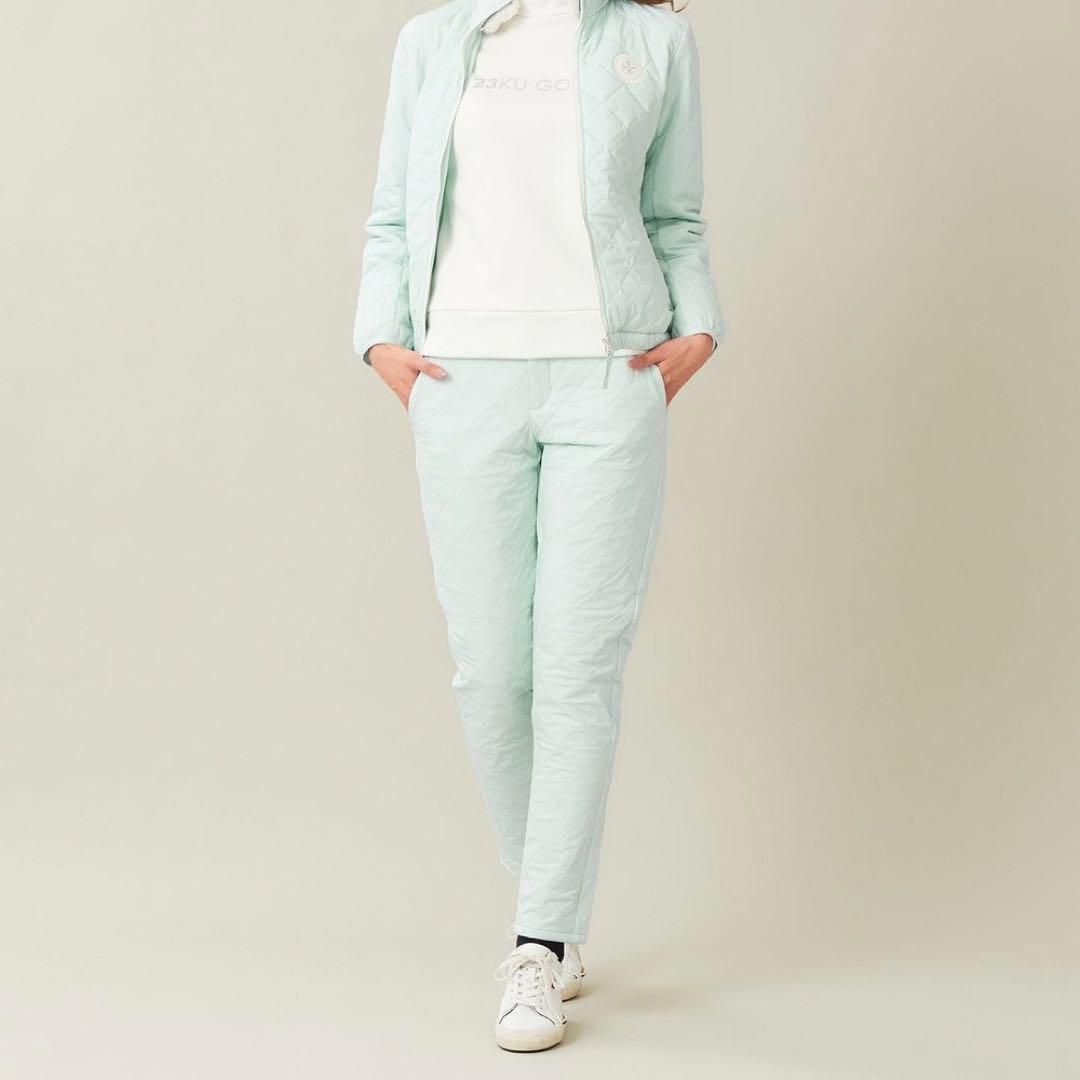 【新品未使用】23区ゴルフ L 高級ダイヤキルト 中綿ベーシックテーパードパンツ