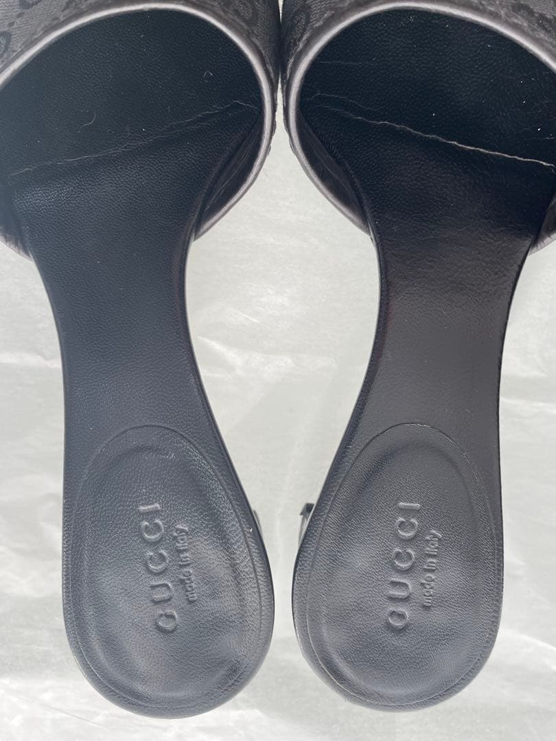 GUCCI グッチ　ミュール　GG柄　ブラック　サンダル　箱袋付き