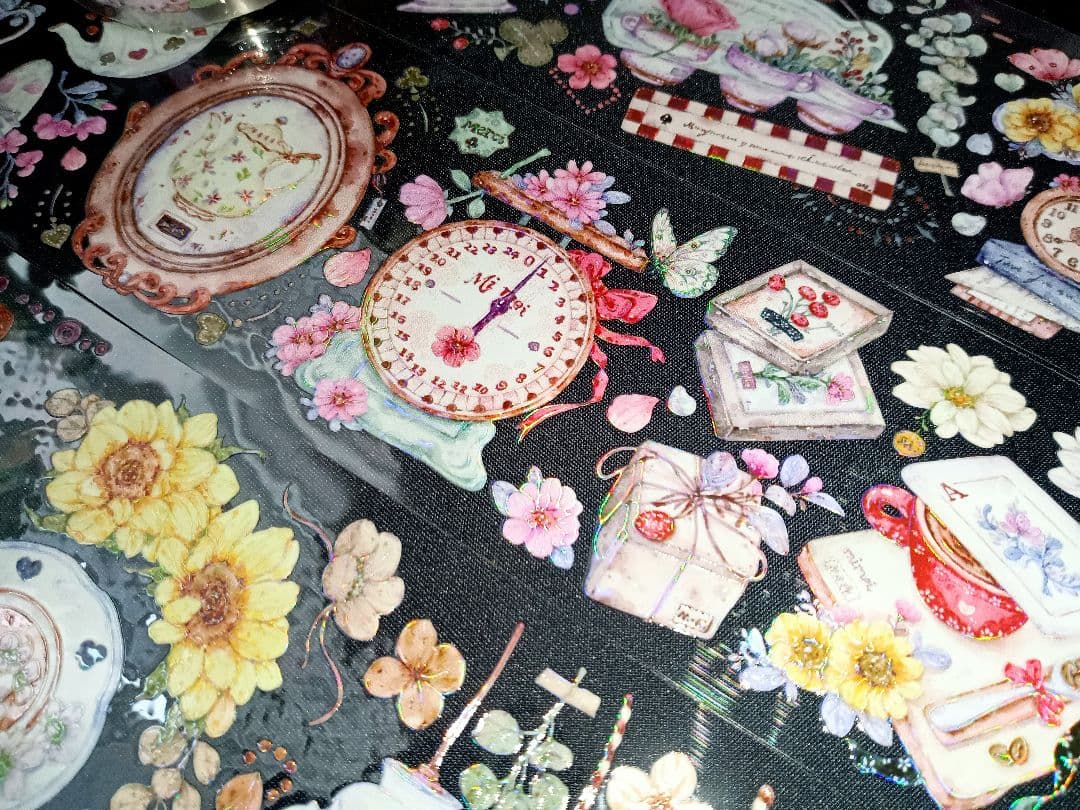 切売 168★ 海外 マスキングテープ マステ PET 装飾 花 虹光