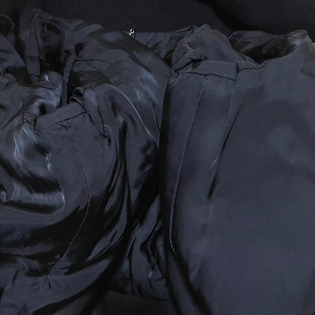 美品 23区 大きいサイズ 44 フーデットコート ウール アンゴラ ネイビー