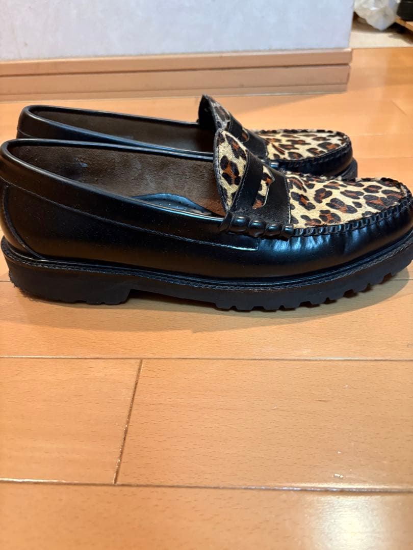 「美品 箱付き」G.H. Bass BA1509 ブラック＆レオパード 9