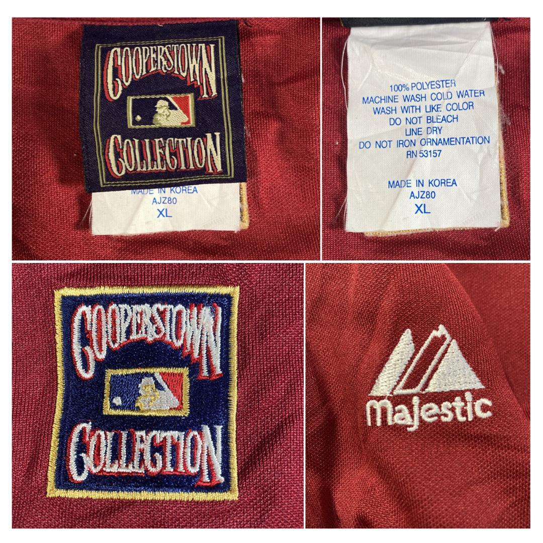 MLB フィリーズ 刺繍ロゴ スタジャン トラックジャケット 古着 XL えんじ