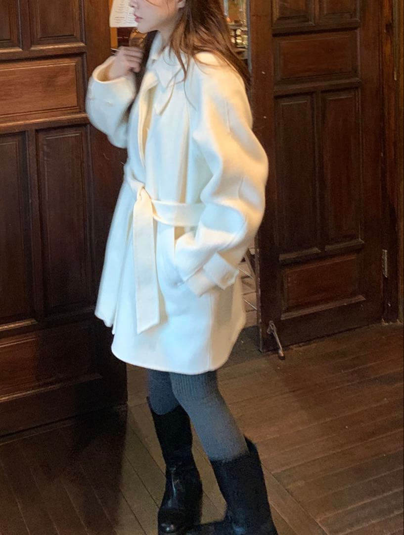 オーストラリア産メリノウール100% ハーフコート