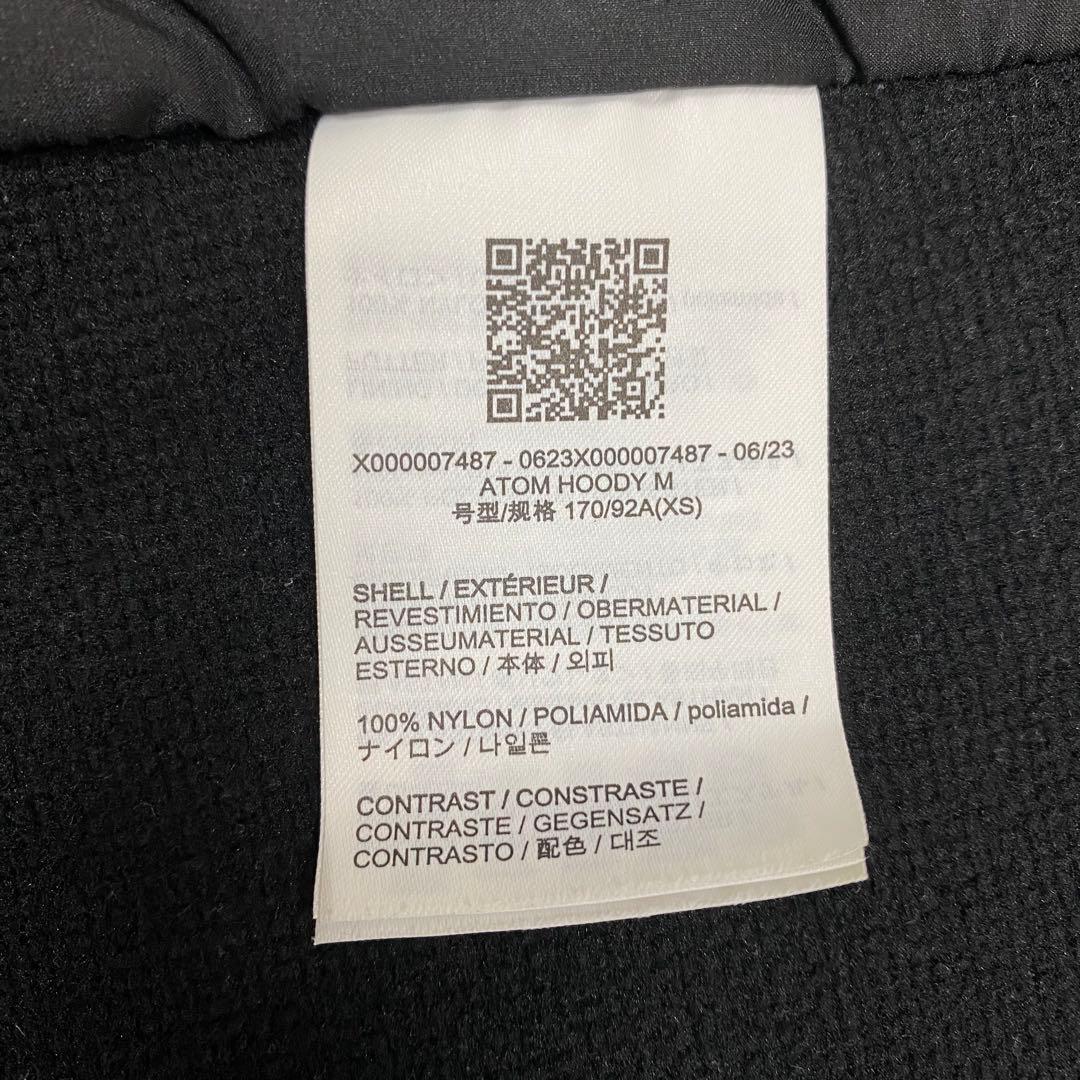 美品★ARC'TERYX Atom Hoody ナイロンジャケット 黒 XS