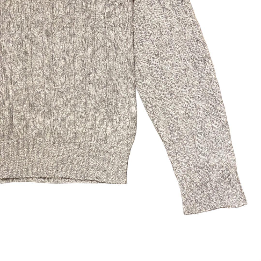 【L】ポロ・ラルフローレン カシミア 100% セーター ケーブルニット グレー