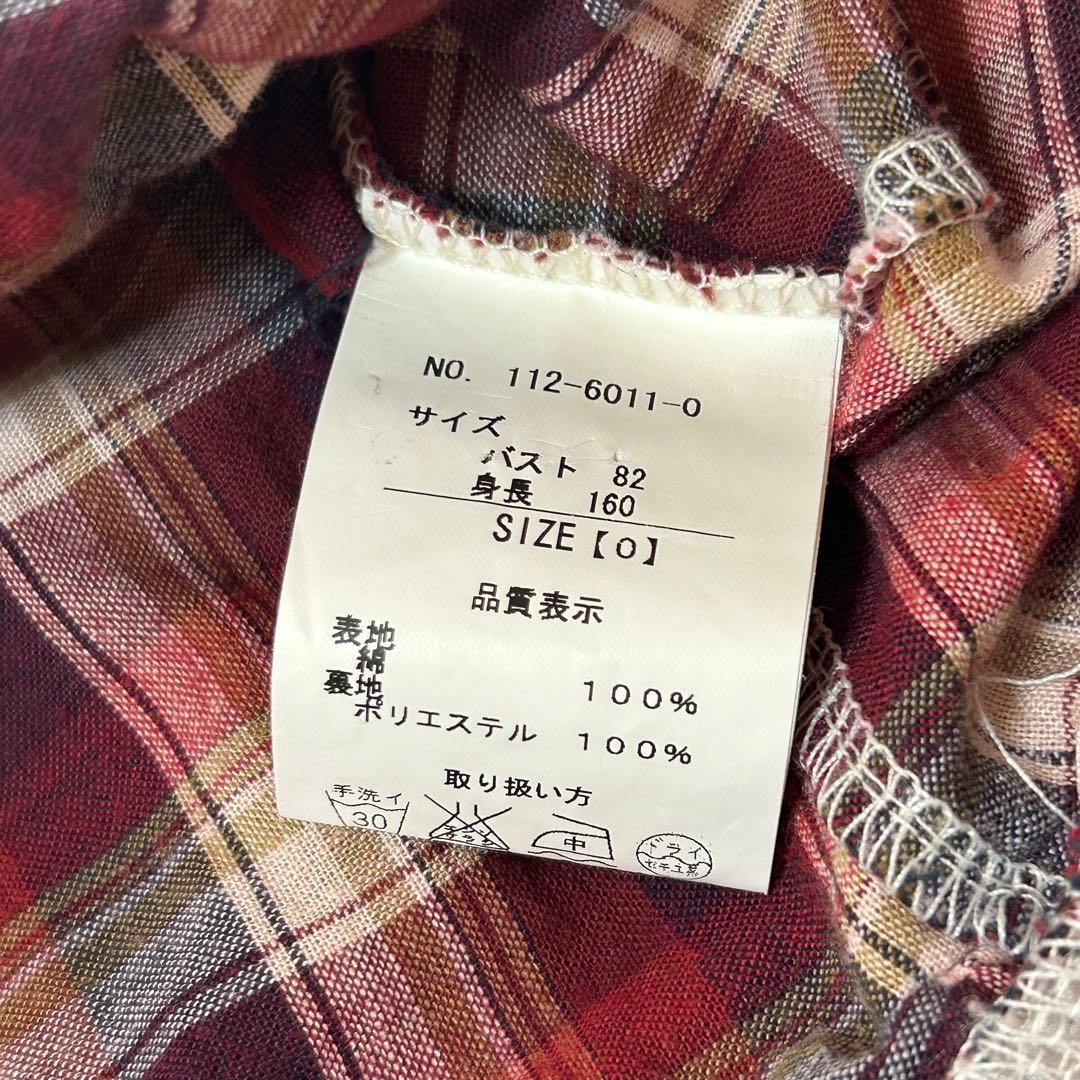 00s 希少 LIZLISA ビッグリボン チェック　ワンピース　シャツ