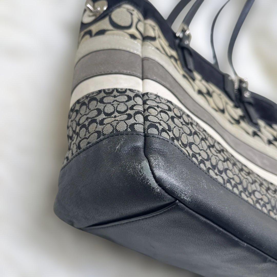 良品 COACH コーチ トートバッグ シグネチャー ブラウン 11529