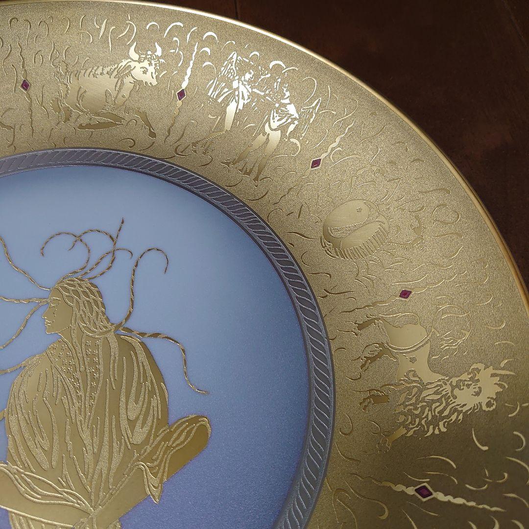 飾り皿 イタリア製 PORCELLANA INCISA ORO 24KT