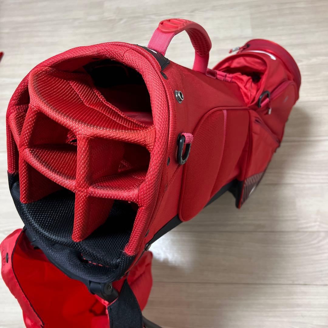 超軽量 NIKE キャディバッグ ゴルフバッグ スタンド 赤