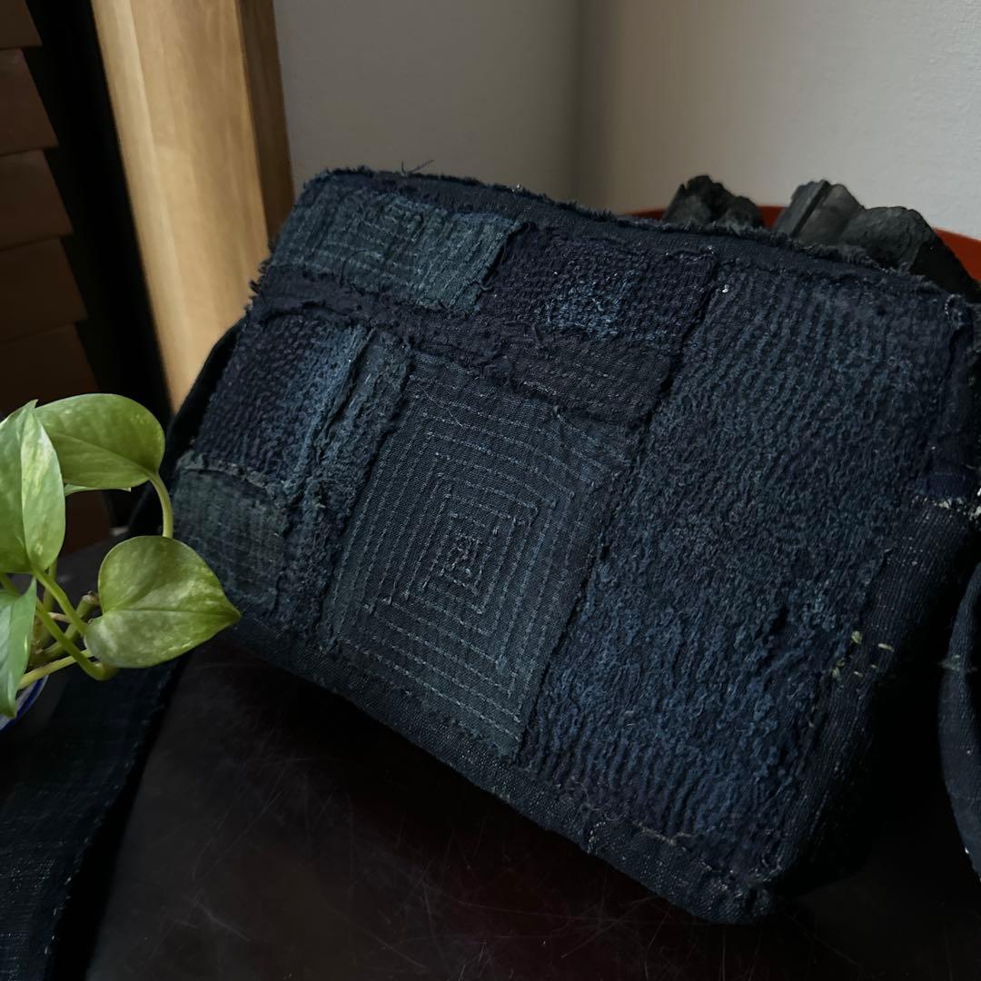 両面拘り襤褸ショルダー/藍染