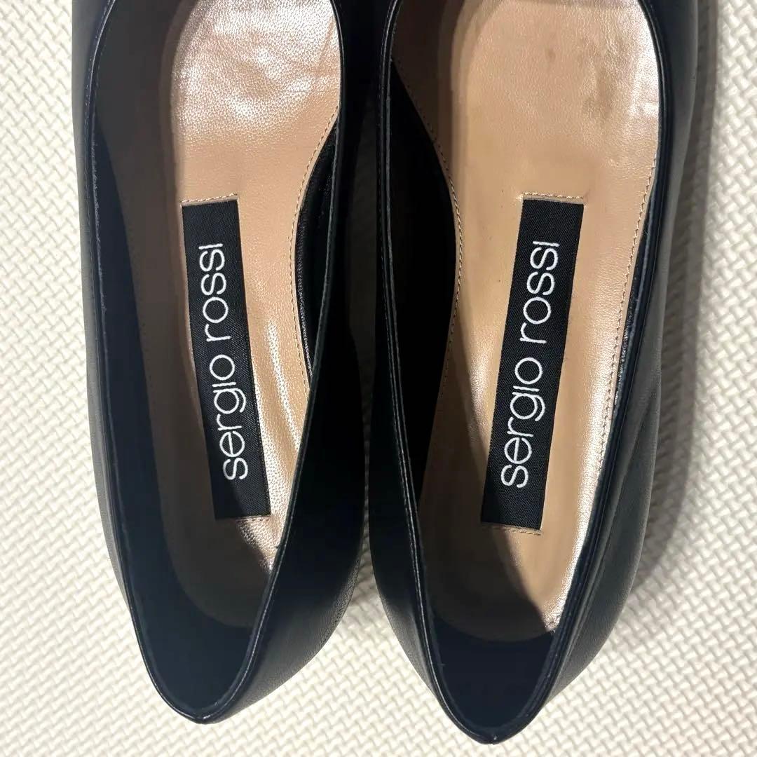 ◎美品 セルジオロッシ SR1 BALLERINA フラットパンプス 黒35