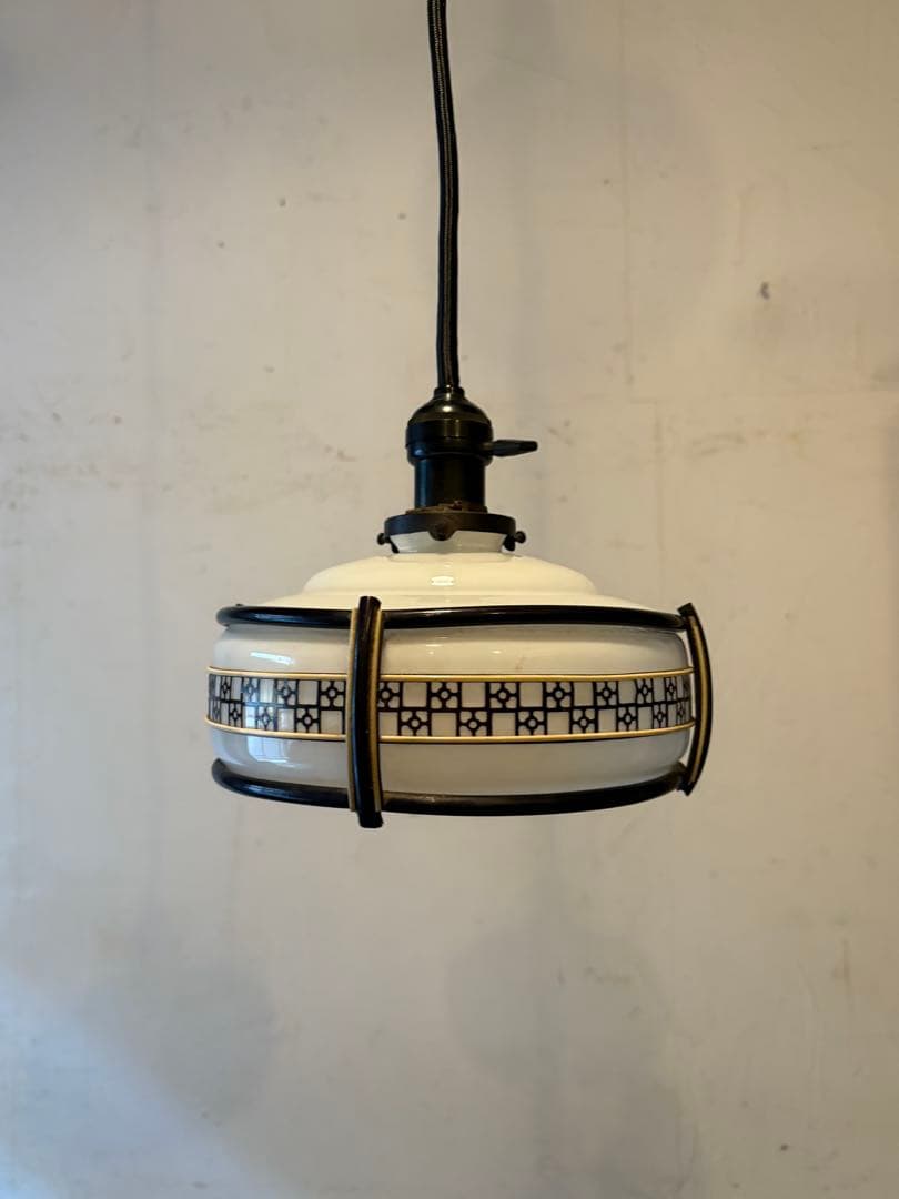 レトロ 電笠 アンティークスタイル ペンダントライト 幾何学模様①