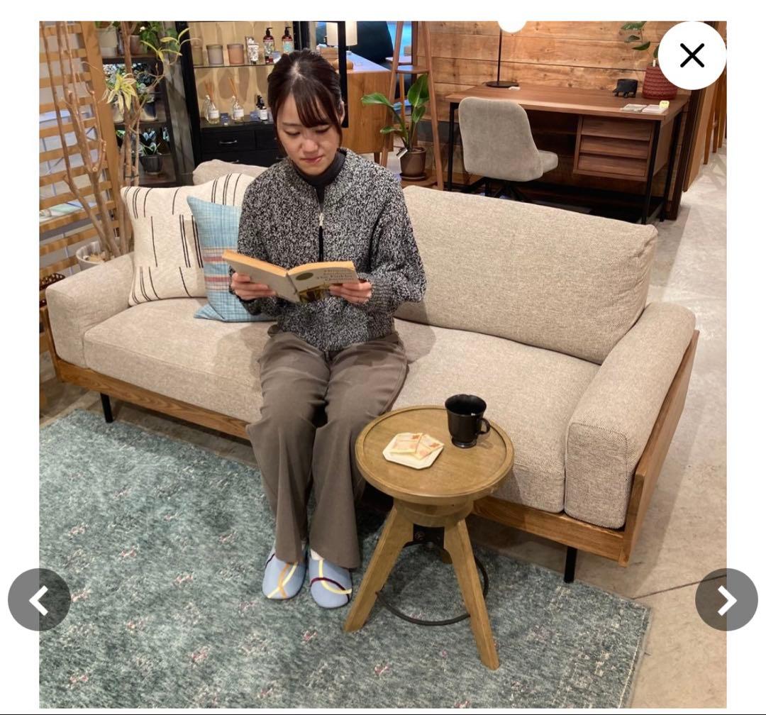 unico VIZ(ヴィズ)　スツール サイドテーブル ブラウン 高さ調整可能