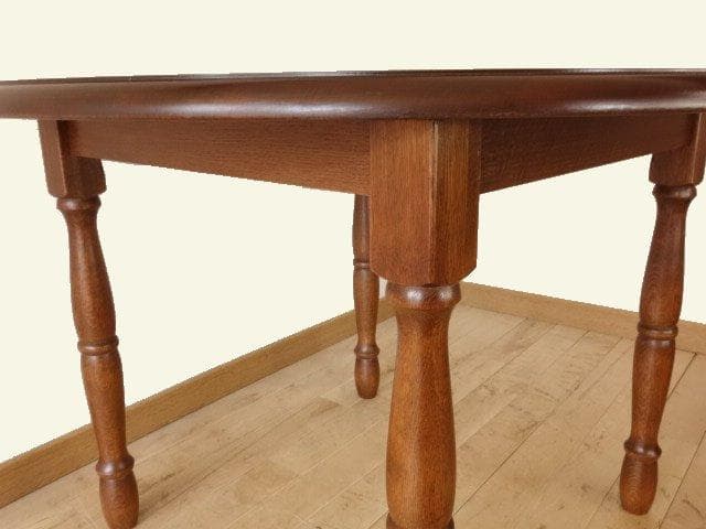 北海道手作り家具　雅　丸テーブル１０００　楢（ナラ）材　勇峰工芸（新）