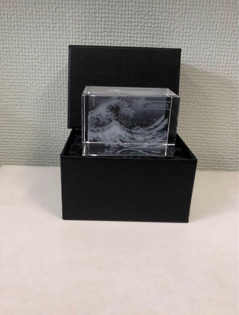 北斎　希少ラスト1　3Ｄクリスタル