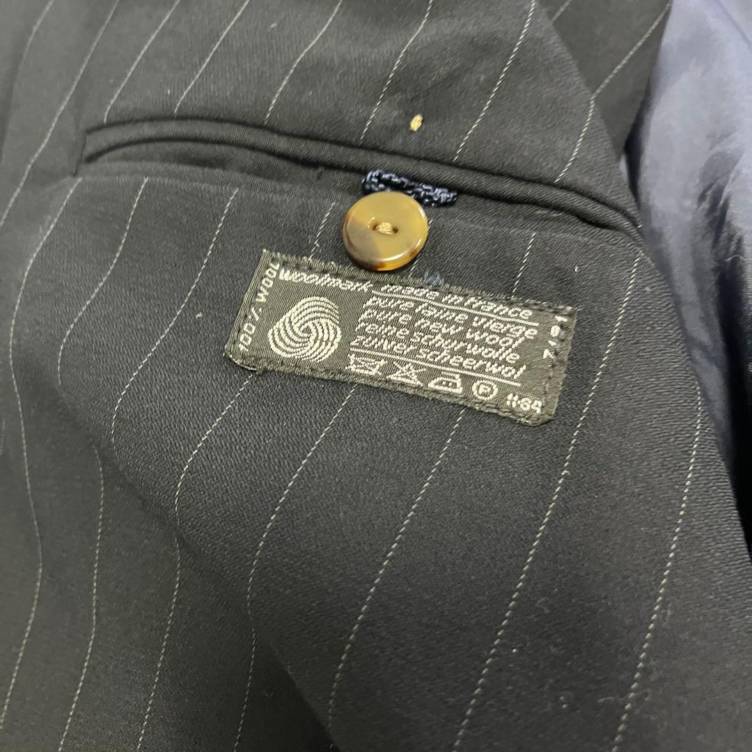 【vintage】セットアップ　スーツ　ダブル　ストライプ　ピンズ　90s