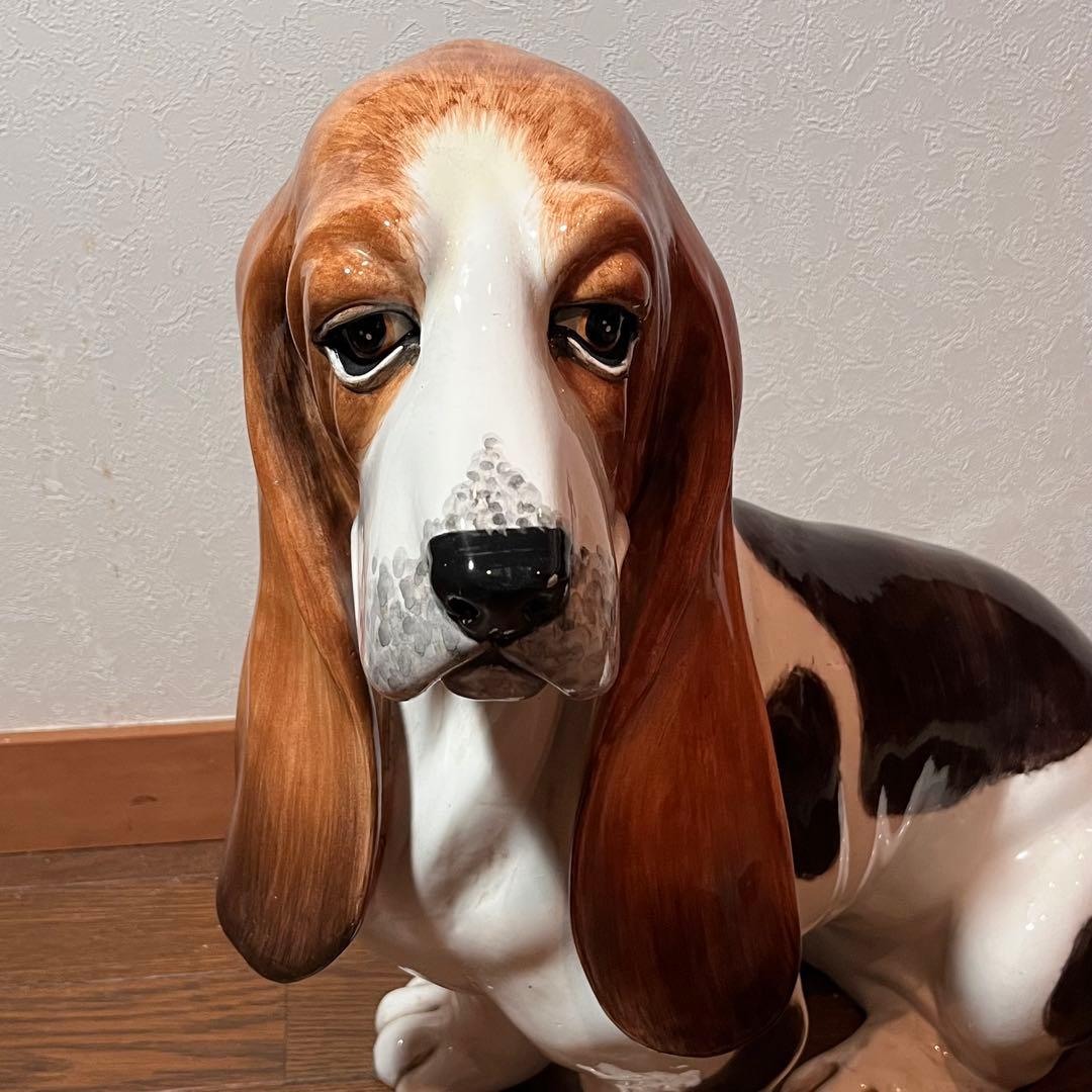 バセットハウンド 陶器 置物 犬の置物 インテリア オブジェ