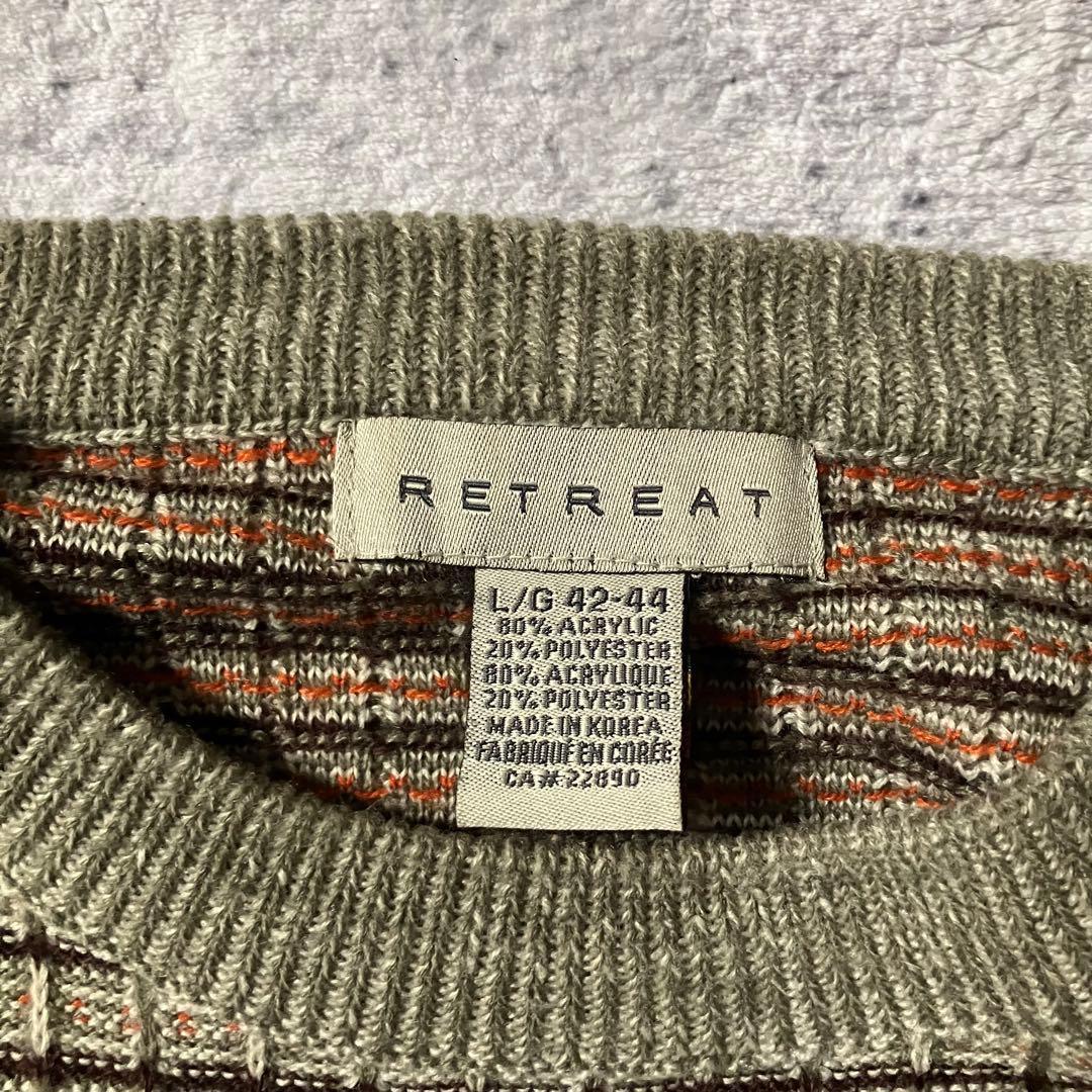 ※時計・ブレスレット付00sRETREAT立体編みニットオリーブJDEEN