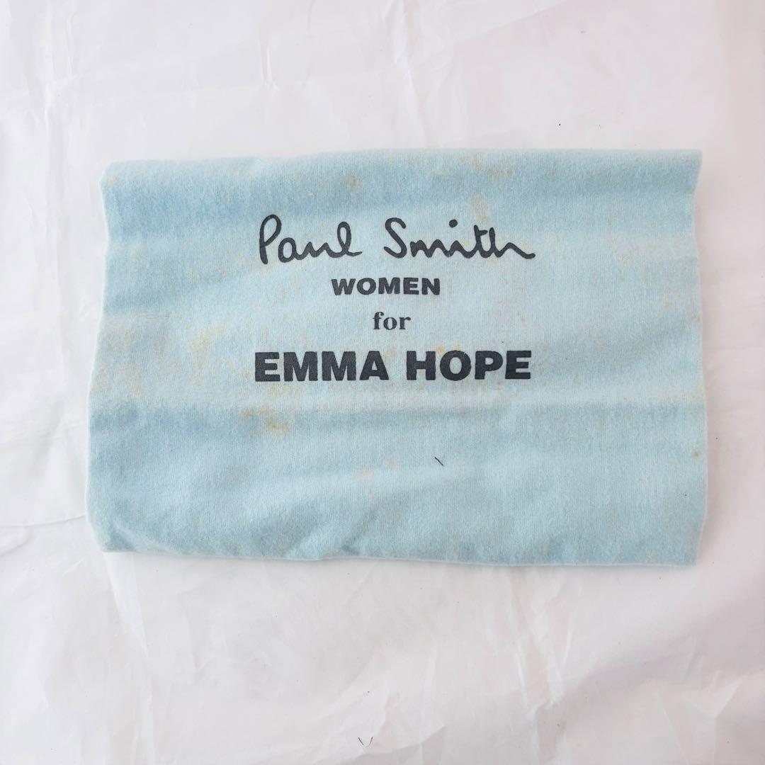 ポールスミス×エマホープ コラボ ミュール 37 刺繍 ファー サテン イエロー