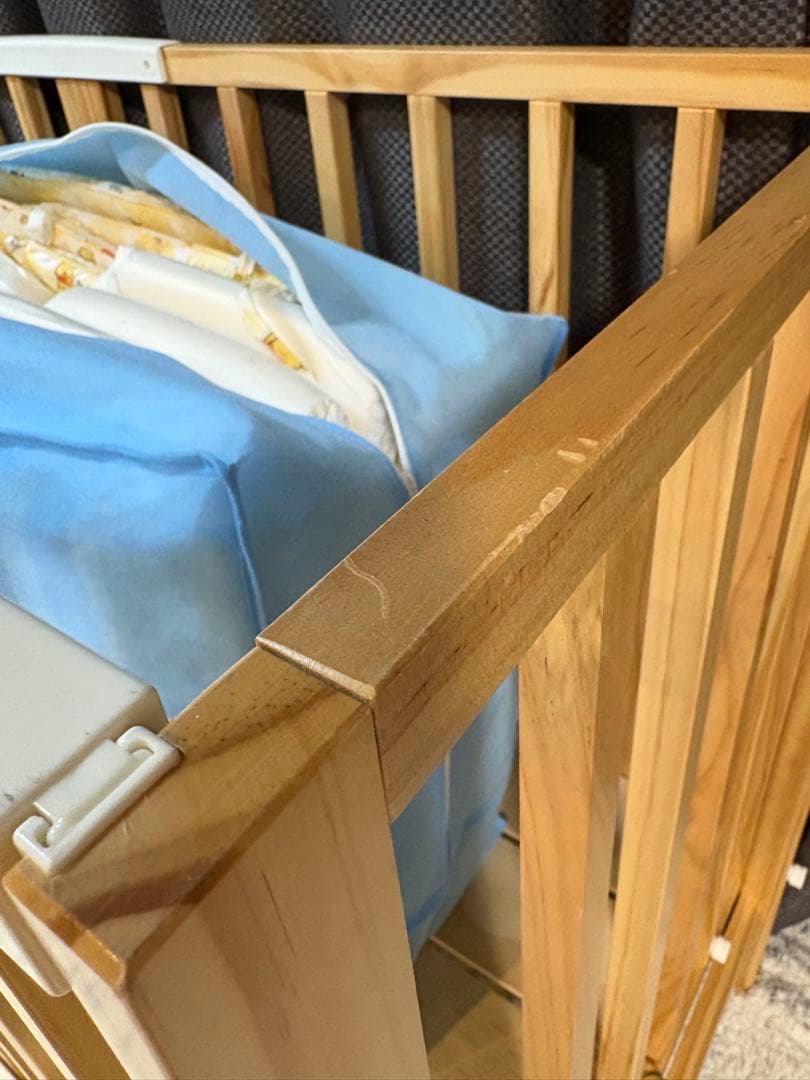 美品yamatooya soinel ベビーベッド 木製 そいねーるIII