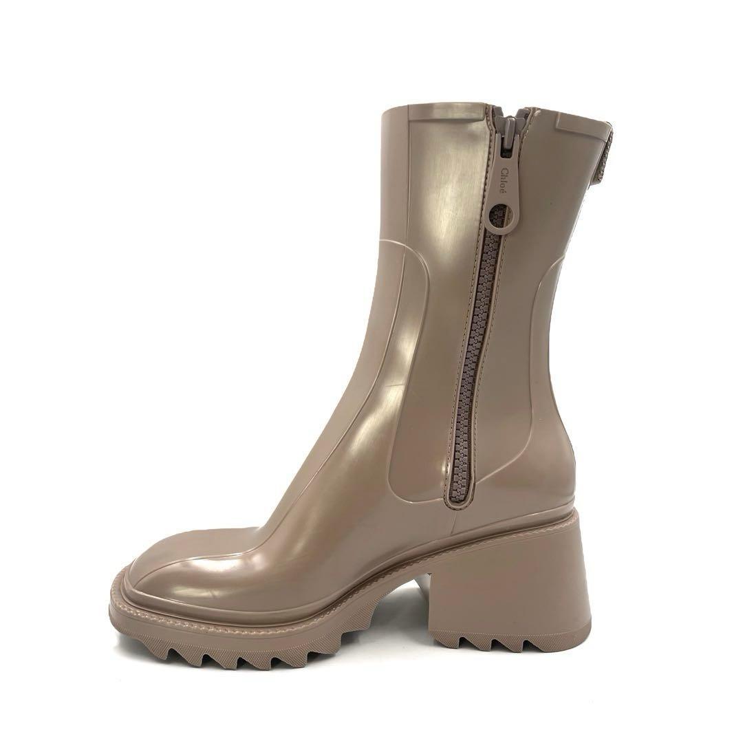 《超美品》Chloe クロエ ベティ レインブーツ サイドジップ ベージュ 40