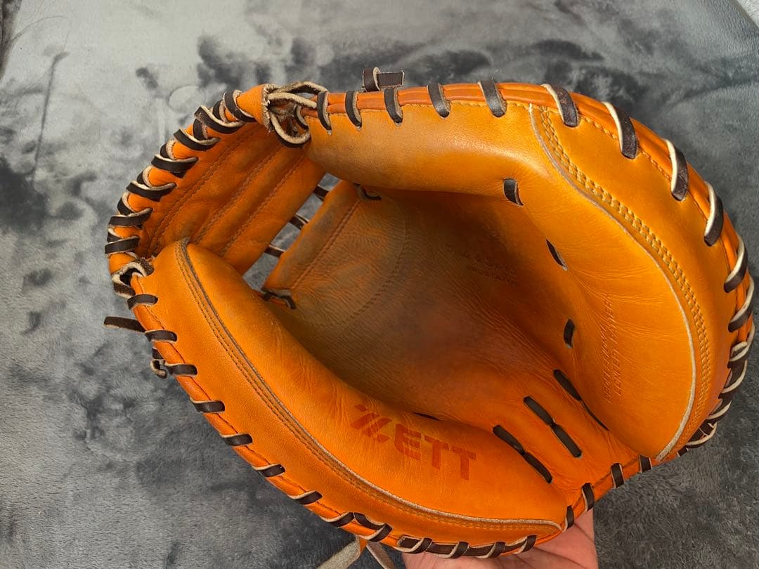 ZETT 軟式キャッチャーミット　オレンジ