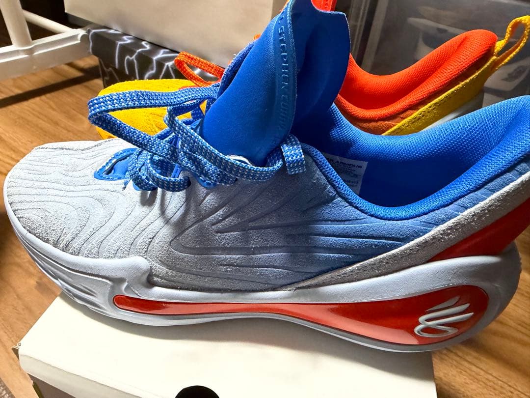 CURRY 12バスケットボールシューズ 青/赤