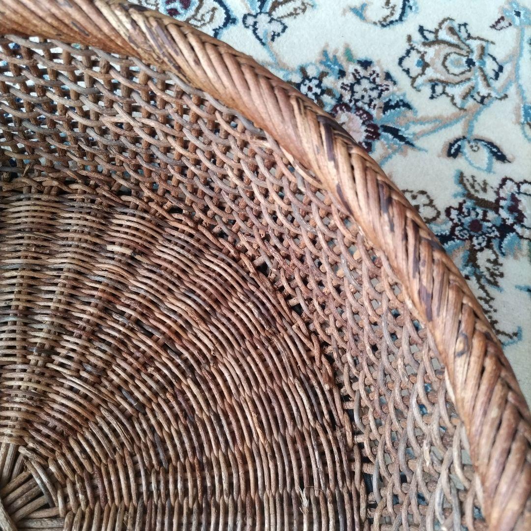 あけび こだし編み 丸型 籠 ランドリーバスケット 大型