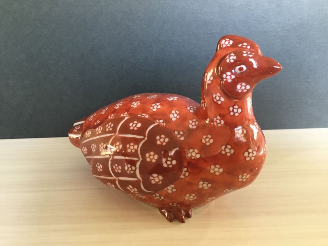 源右衛門鶏ツガイ置き物【美品】