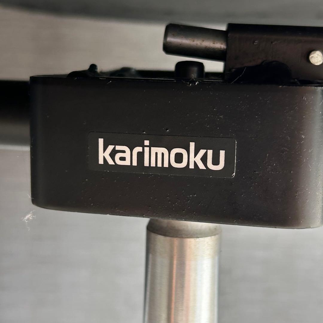 【美品】カリモク デスクチェア エグゼクティブ 本革 ウッド 昇降式 キャスター