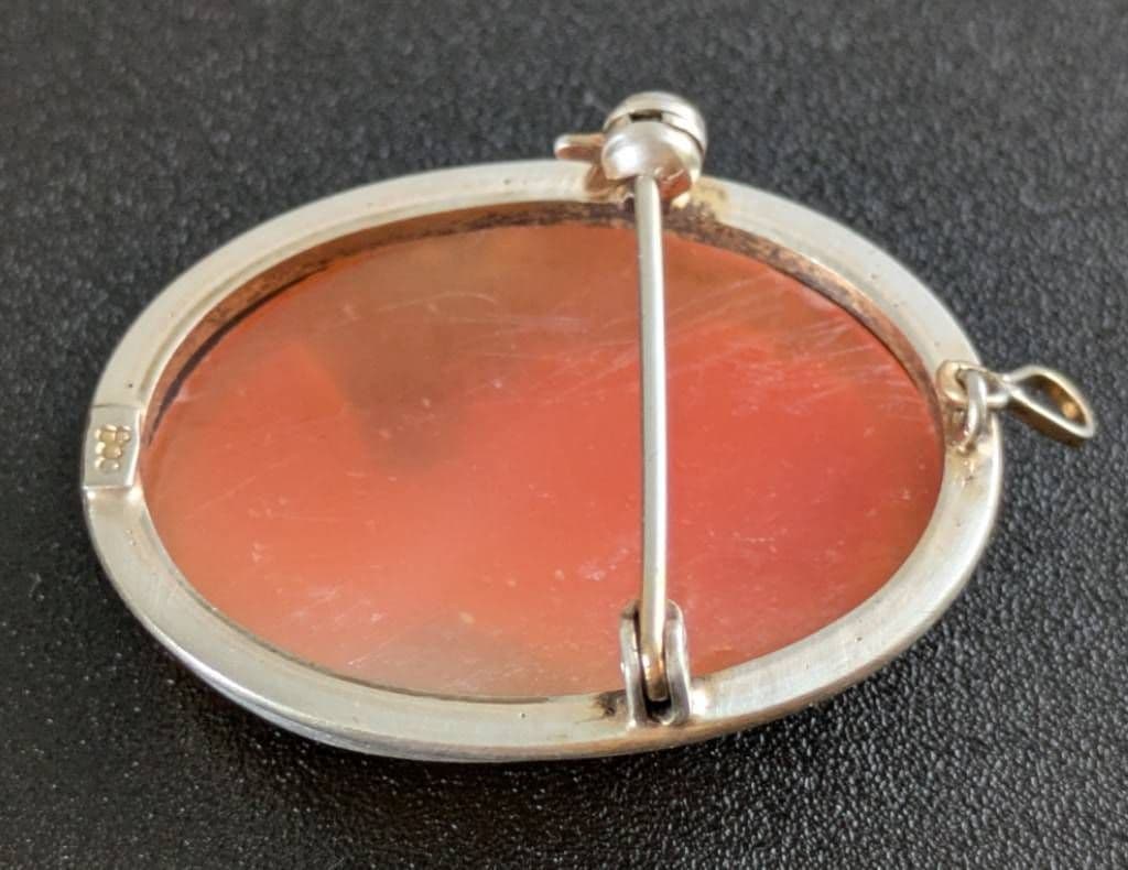 800刻印 カメオブローチ SILVER/PAT.P K18 カメオイヤリング