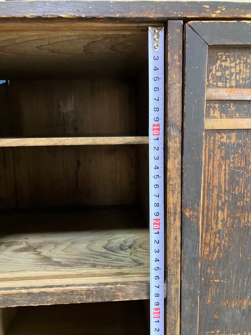 レトロ商品　木製彫刻入り　中型下駄箱　傘入れ　アンティーク家具