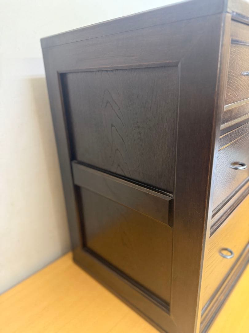 【引取り可】チェスト 和風 リビングチェスト 木製 無垢 リビングボード 完成品