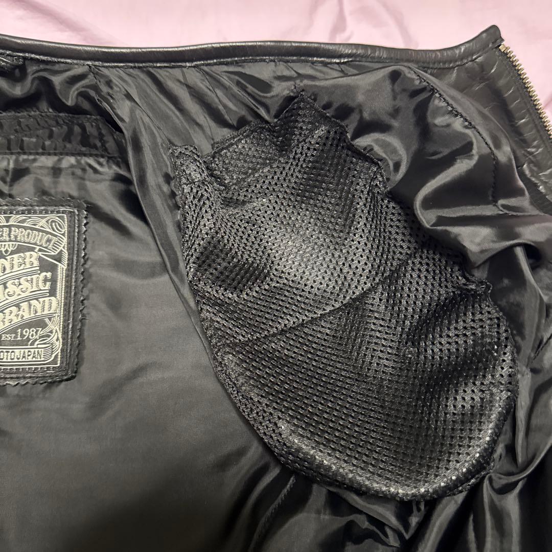 レザー バイカー用ジャケット パッチ付き