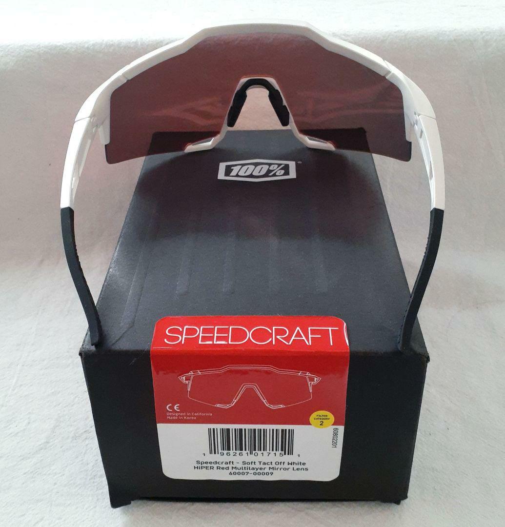 100％ Speedcraft ホワイト レッド ワンハンドレッド サングラス