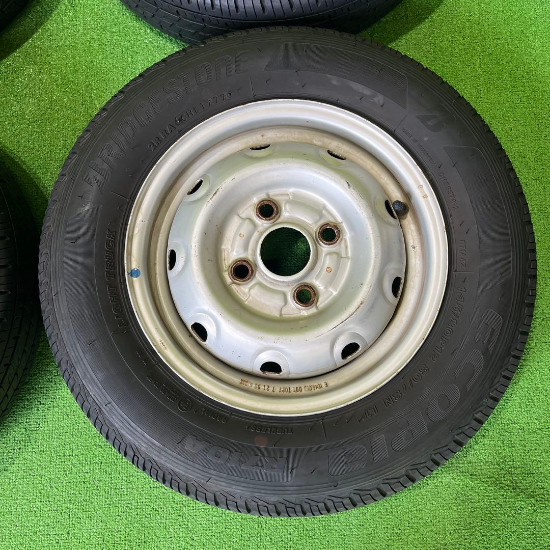 145/80R12 LT 22年製　鉄ホイールセット　送料込み　1656-①