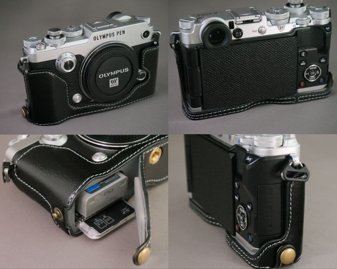 おまけ多数】OLYMPUS PEN-F シャッター回数少 充電池4個 革ケース