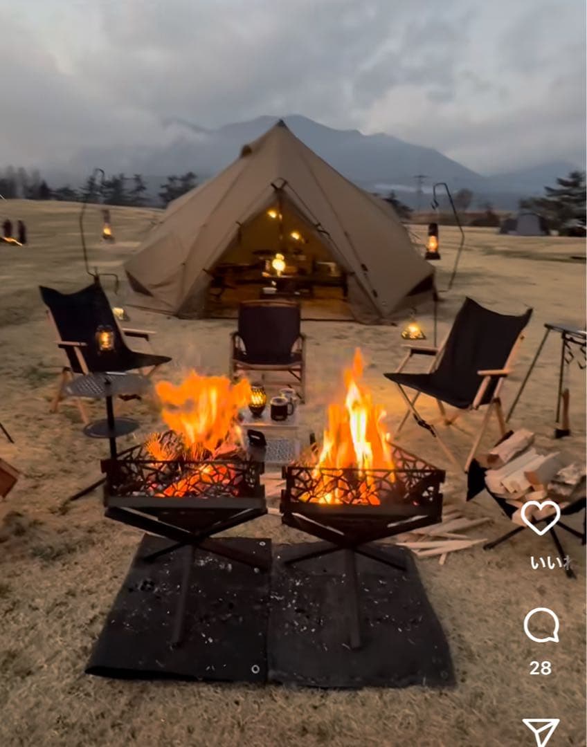 1/f SPACE ワンエフスペース 焚き火台 KURO セット