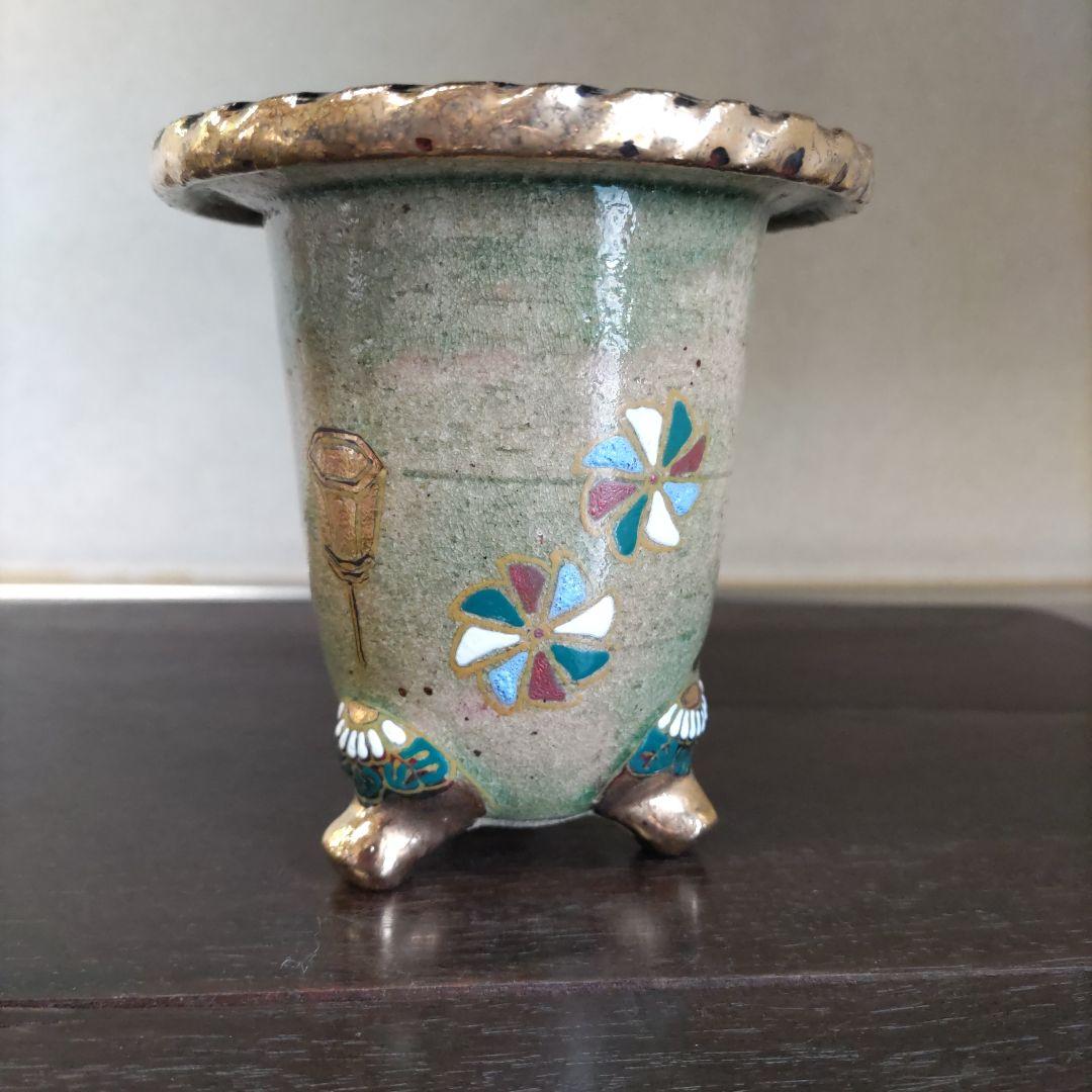 盆栽鉢、植木鉢、蘭鉢、錦鉢　お雛様柄、　京楽鉢、年代鉢、金縁蘭鉢、盆栽鉢、未使鉢